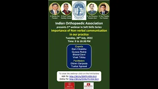 Indian Orthopaedic Association presents 3rd webinar in Soft Skills Series