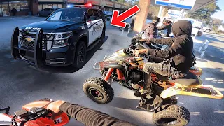 COPS PULLED UP ON DIRT BIKERS AT GAS STATION ! | Leek GT