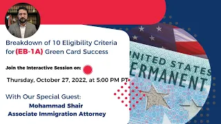 How to Apply For EB1A Green Card: Ranjeet S. Mudholkar - Discussion with Mohammed Shair - Session 9