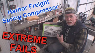 Harbor Freight TOOL REVIEW - This Spring Compression Tool SUCKS! Extreme Fails