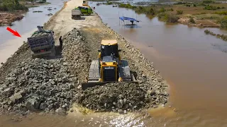 Really Great Excellent! Skill Operator Dozer Pushing Stone Build New Road For connection to the City