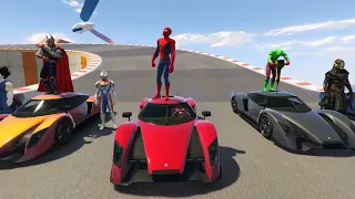 GTA 5 Spiderman Epic Jumps #49 - Team Spider-man vs ultraman - Fails Ragdolls Game Play