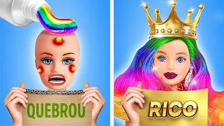 RICO vs POBRE Artesanato de Bonecas! Incrível Transformação de Boneca por TeenVee
