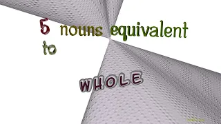 whole - 5 nouns which are synonyms to whole (sentence examples)