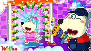 Let's Makes a SHOWER STATION With Wolfoo | Let's Take a Bath | Fun Bath Time 🤩 Wolfoo Kids Cartoon