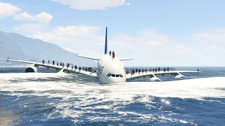 A380 Emergency landing In Ocean After Failure Engine | GTA 5