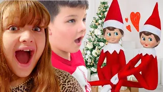 BEST of ELF on THE SHELF with Aubrey and Caleb! Caleb MAKES HOT COCOA with Candy Cane Elf!