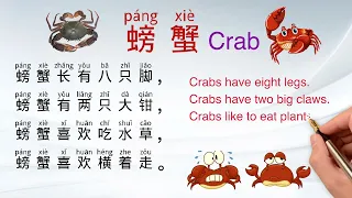 中文海洋动物 | 汉语海洋动物#1 螃蟹 | Sea Animals in Mandarin Chinese#1 Crab