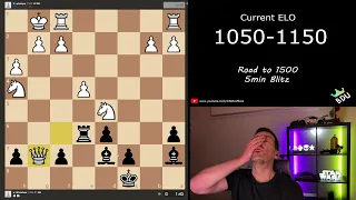 "That was a big kick in the face!" - 1100 ELO blitz chess