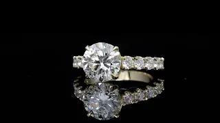 Natural Round Cut Prong Setting Diamond Engagement Ring - GIA Certified