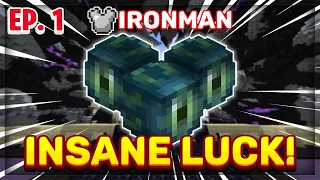 This DRAGON LUCK is INSANE! | Hypixel Skyblock Ironman Ep. 1