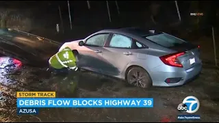 Heavy SoCal rain causes mudslides and debris flows, traps cars | ABC7