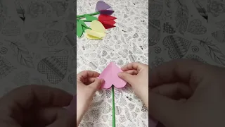 Easy paper Tulip 🌷 papercraft ✂️