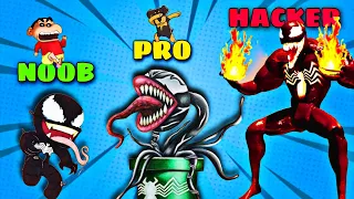 SHINCHAN and CHOP Became VENOM !| Noob vs Pro vs Hacker In SUPER CLONER 3D| IamBolt Gaming