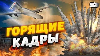 🔥В России гремят взрывы. Новая масштабная атака дронами! "Горящие" кадры