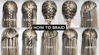 10 Basic Braids For Beginners | Easy DIY Tutorial