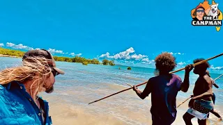 Learning how to spear fish with boys from Arnhem Land.Finding wood to make survival fish spear.Part1