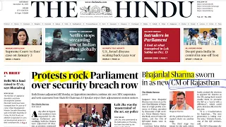 Daily = The Hindu Newspaper Analysis = 16 December 2023-24 Discussion