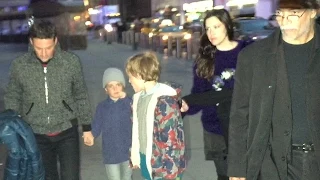 Liv Tyler And Dave Gardner Take Their Sons To The New York Rangers Game