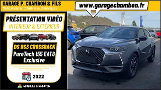 DS DS3 CROSSBACK PureTech 155 EAT8 Exclusive - Gris Platinium toit noir | présentation