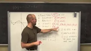 College Algebra: Functions/Domain and Range