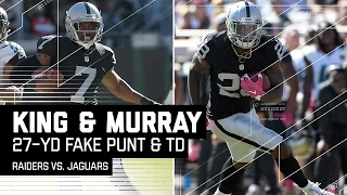 Punter Marquette King Converts Fake Punt on 4th & 24 to Set Up Murray TD! | Raiders vs. Jags | NFL