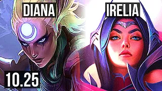 DIANA vs IRELIA (MID) | 3.3M mastery, 17/2/13, Legendary, 400+ games | KR Diamond | v10.25