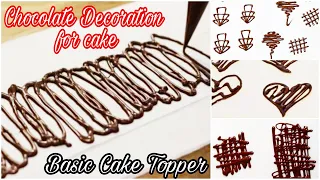 Chocolate Decorations For Cakes Basic Ideas |Chocolate Decorations| How To Make Cake Toppers At Home