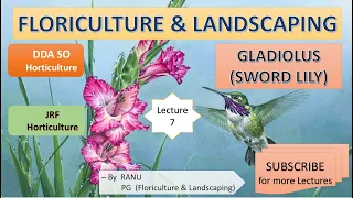 CRACK EXAM- HORTICULTURE (DDA SO & JRF)- Lecture-7- Gladiolus