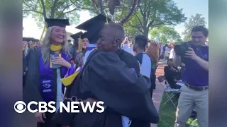 Students line up to say goodbye to beloved security guard