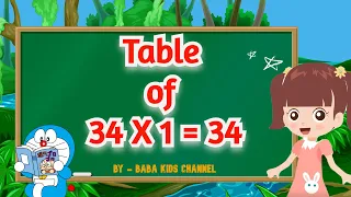Table of 34 | Learn Multiplication Table of 34 | 34 ka Table | 34 ka pahada | Baba Kids Channel