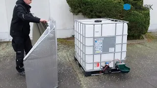 IBC Container mit Tränkebecken vor Frost schützen