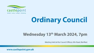 Ordinary Council - Wednesday 13th March 2024