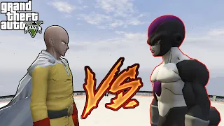 GTA 5 -Saitama (One Punch Man) vs Black Frieza SUPERHERO BATTLE