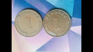 german coins 1,2,5,10pfening 1949 to 1994