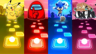 Pikachu vs Among Us vs Sonic vs Coffin Dance - Tiles Hop EDM Rush