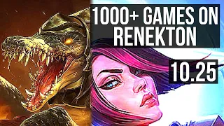 RENEKTON vs FIORA (TOP) (DEFEAT) | 10 solo kills, 1000+ games | EUW Grandmaster | v10.25