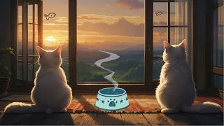 Catwo Lofi's Sunset Serenity 5 😸| Cats & Calm Beats for Study and Relaxation