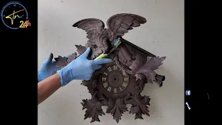 Restoring Antique 1900s Hand Carved Quail Cuckoo Clock