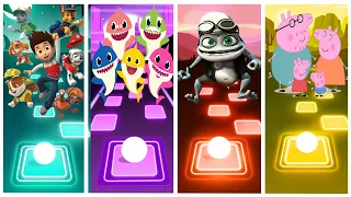 Paw patrol team - Baby Shark Team - Crazy Frog - Peppa Pig Team !!! Tiles Hop Edm Rush