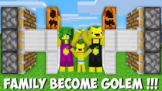 My family FOUND NEW WAY TO BECOME A GOLEM in Minecraft ! SUPER SECRET GOLEM !