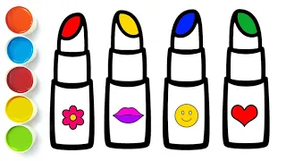 💄✏️🎨Easy How to draw lipstick for children, toddlers | Makeup drawing