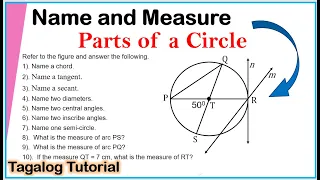 [Tagalog] How to Name the Different Parts of a Circle #partsofcircle #inscribeangle #Circle #Math7