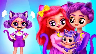 CatNap's Family has a NEW BABY! Younger Sister is Bad! 32 DIYs for LOL OMG