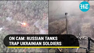 Russia releases dramatic footage of tanks raining ‘hell-fire’ on trapped Ukrainian soldiers | Watch