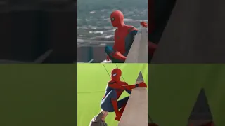 Reality of SpiderMan scenes shooting |  behind the scenes |  before VFX after VFX #shorts#spiderman