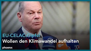 Bundeskanzler Olaf Scholz zu Beginn des EU-CELAC-Treffens