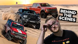 TRX + Raptor + Bronco Sand Duning with Hennessey! | BEHIND THE SCENES