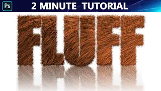 2 Minute Trick in Photoshop - Furry effect on text, Typography