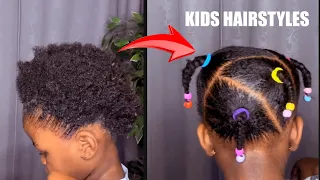 SHORT HAIR TRANSFORMATION ON A NATURAL HAIR || CUTE AND SIMPLE KIDS HAIRSTYLES